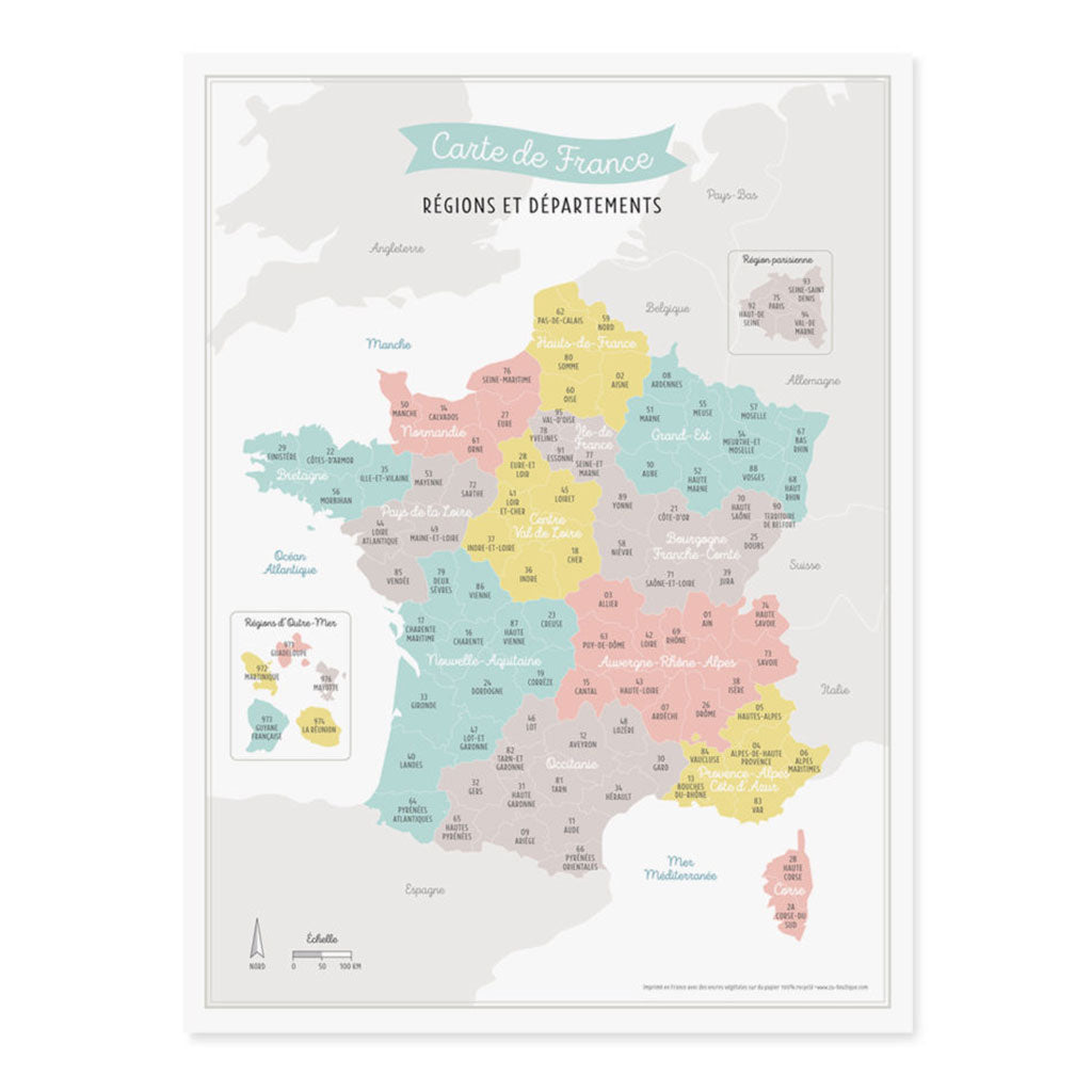 Affiche carte de France –